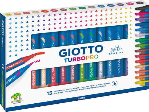 Fasermaler Giotto Turbo Pro 15 Stück sortiert
