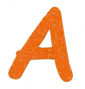 Glitterbuchstabe A mandarine