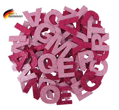 Glitter Buchstabenmix zartrosa & beere