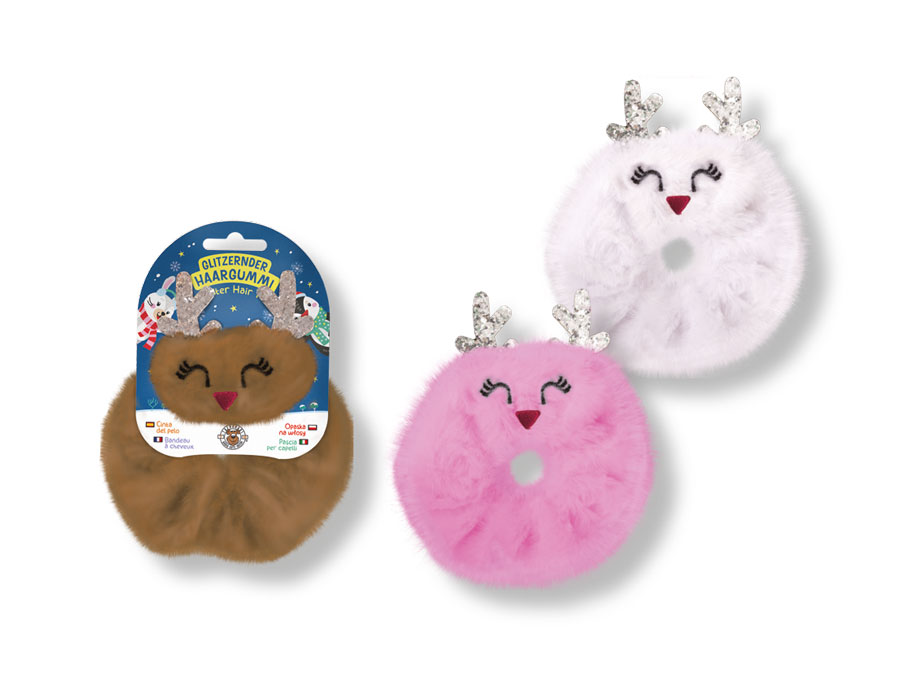 Glitzerhaargummi sortiert, 14,5 cm