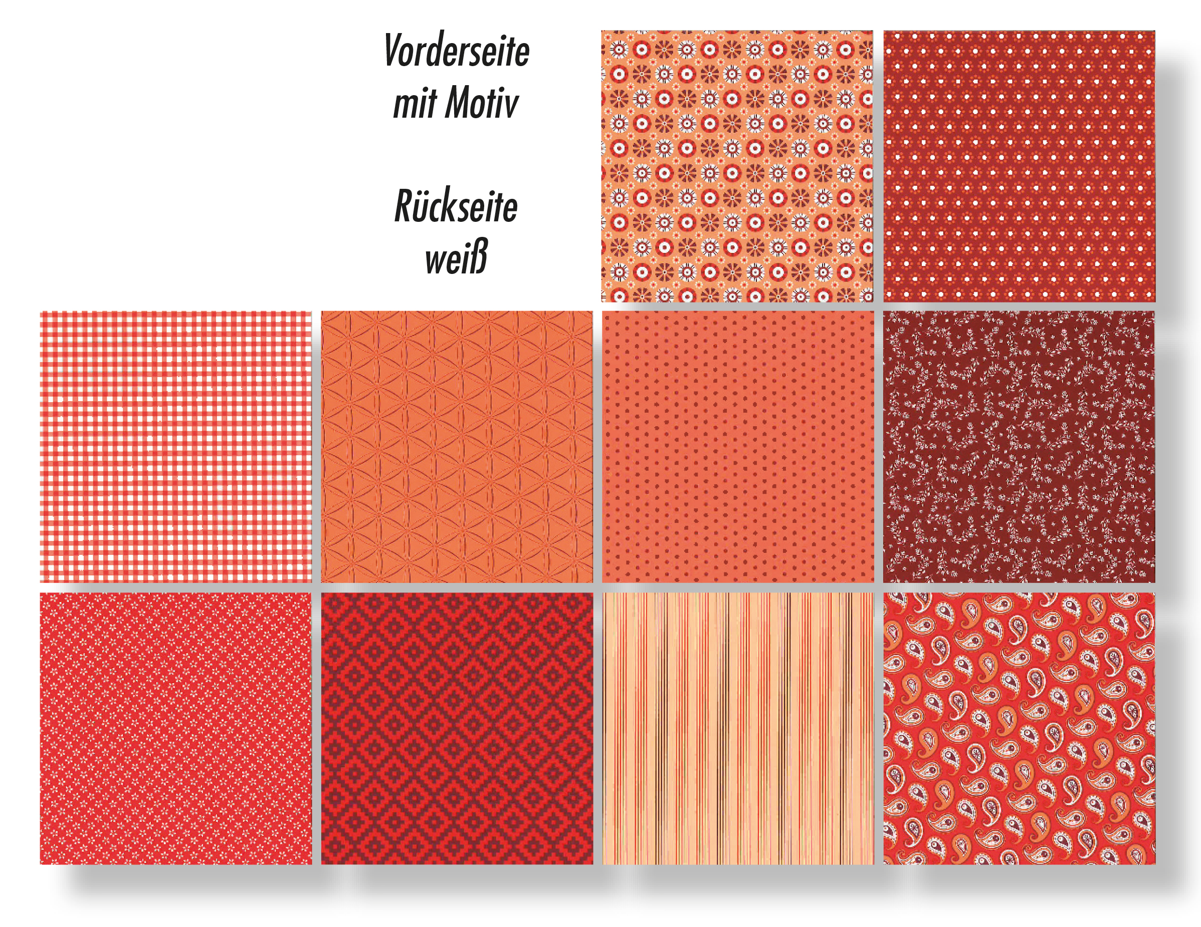 Motivkartonsortiment BASICS rot