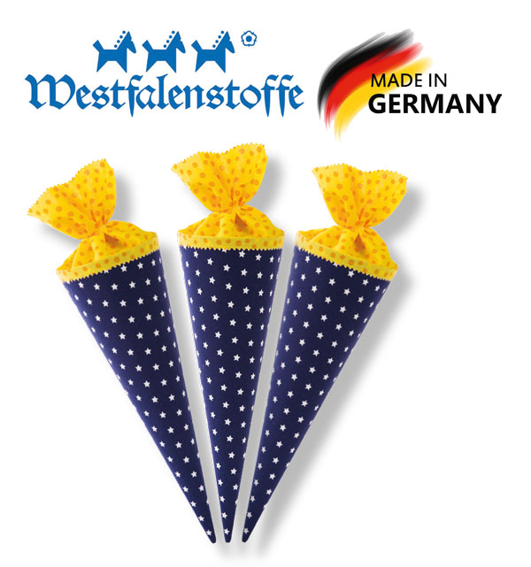 Geschwistertütenrohlinge marine, 3 Stück