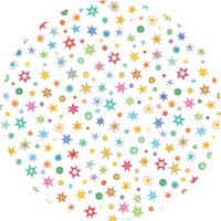 Laternenzuschnitt rund Sternlis bunt, 24 Stück