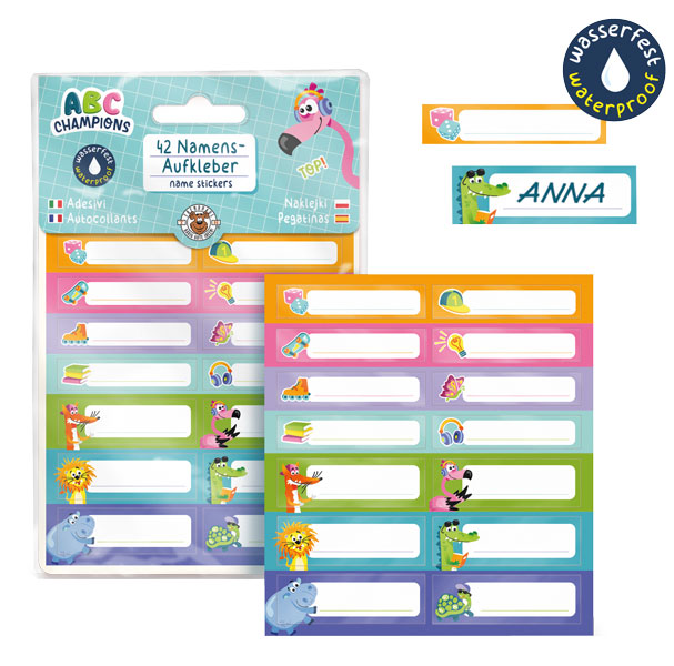 Namensstickerset, wasserfest