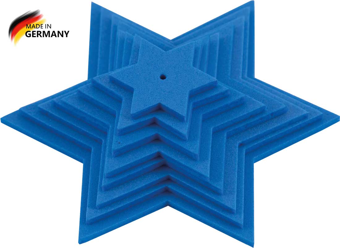 Sternenset blau, 8-teilig, aus Moosgummi