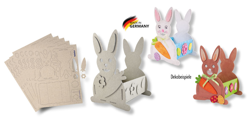 Osterkörbchen Bastelset Hase 12 Stück