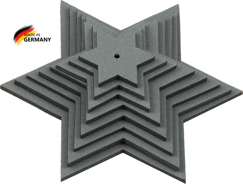 Sternenset grau, 8-teilig, aus Moosgummi