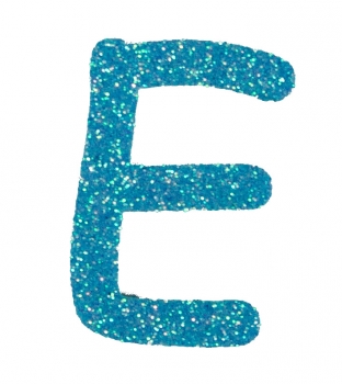 Glitterbuchstabe E türkis