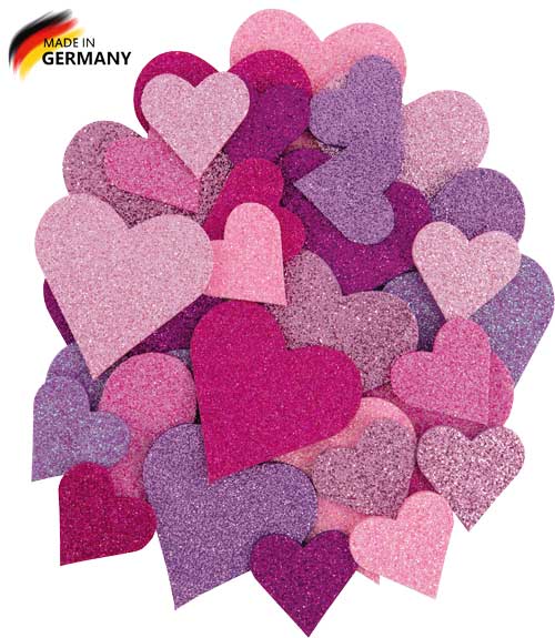 Glitterherzen Candytöne