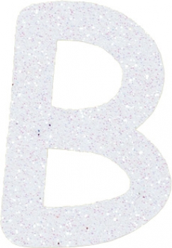 Glitterbuchstabe B weiß