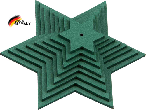 Sternenset tannengrün, 8-teilig, aus Moosgummi