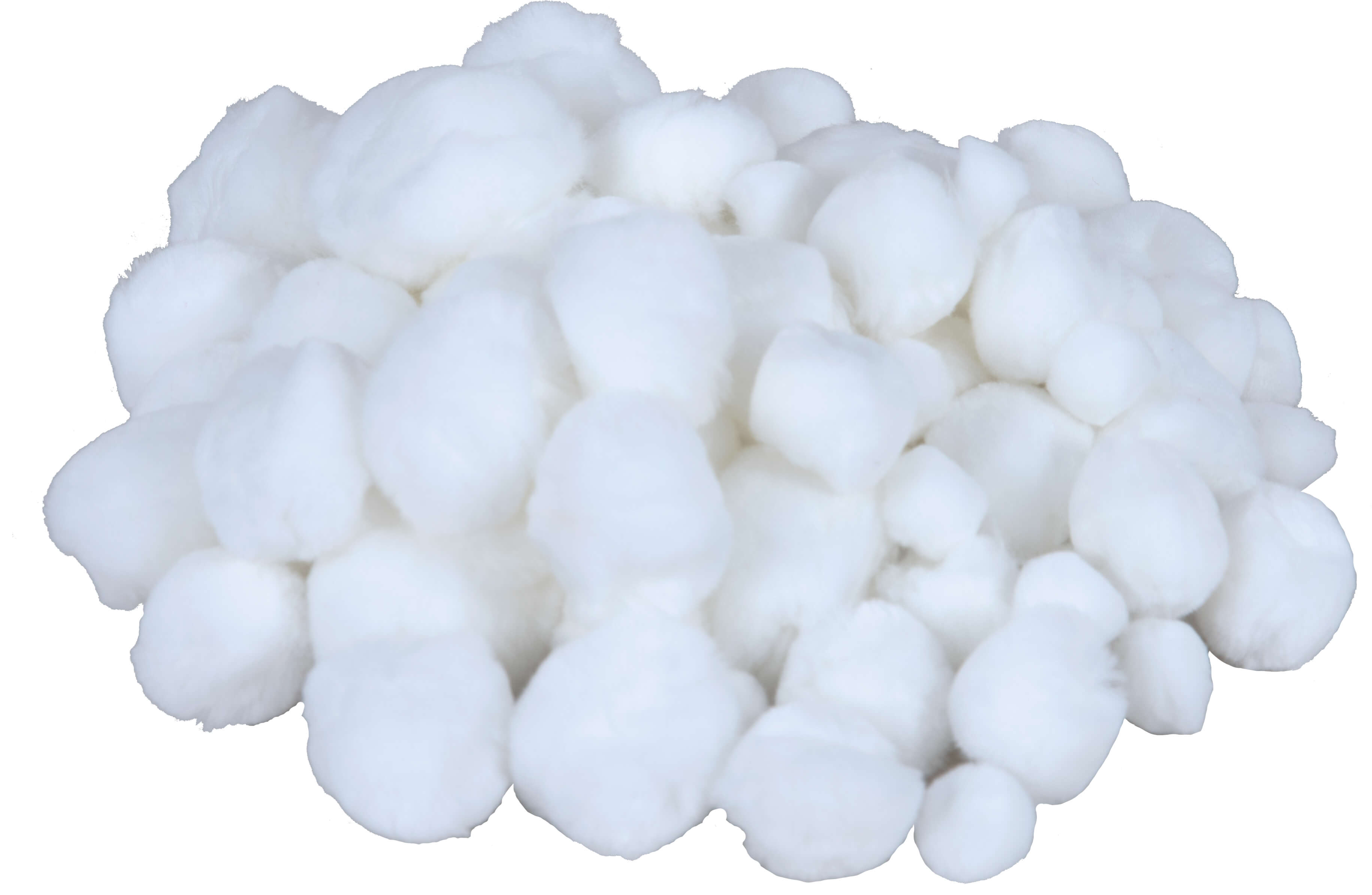 Pompons weiß, 100 Stück