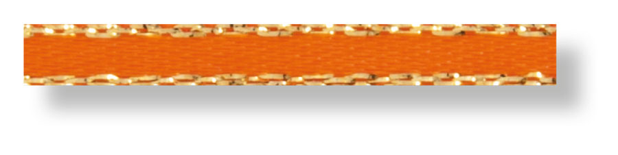 Satinband 3 mm orange/gold