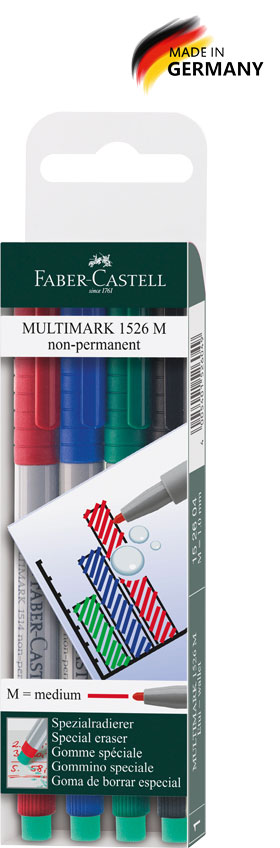 Multimark non-permanent M, 4 Stück sortiert