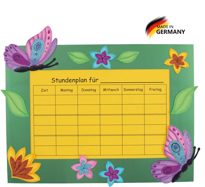 Stundenplan Bastelset Schmetterlingstraum