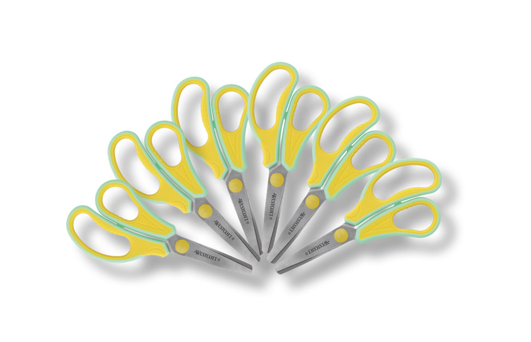 Kinderschere Gripeeze gelb, 6 Stück, 14 cm