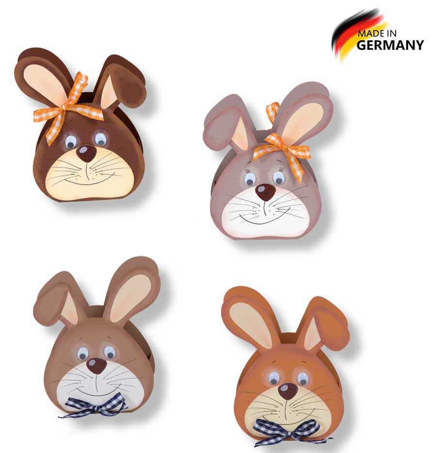 Osterkörbchenset Naturhäschen