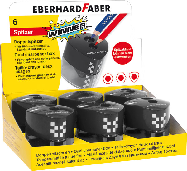 Winner Doppelspitzerdose schwarz