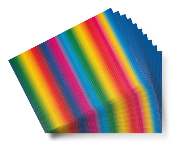 Wellpappe regenbogen, 10 Bogen