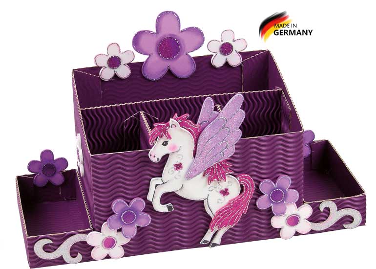 Schreibtischbox Bastelset Pegasus pink