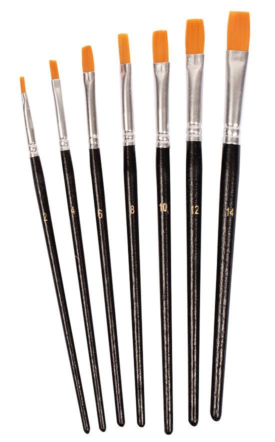 Synthetikpinselset 7 Stück sortiert