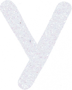 Glitterbuchstabe Y weiß