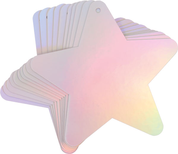 Weihnachtsanhänger Stern 10 Stück silber 10cm