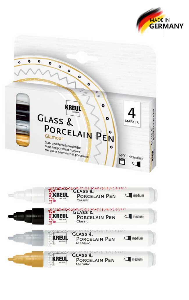 Glass & Porcelain Pen Metallicset