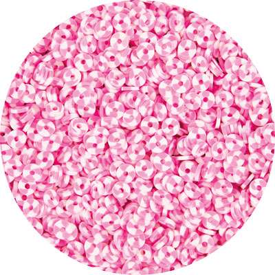 Heishi Scheibenperle weiß/pink