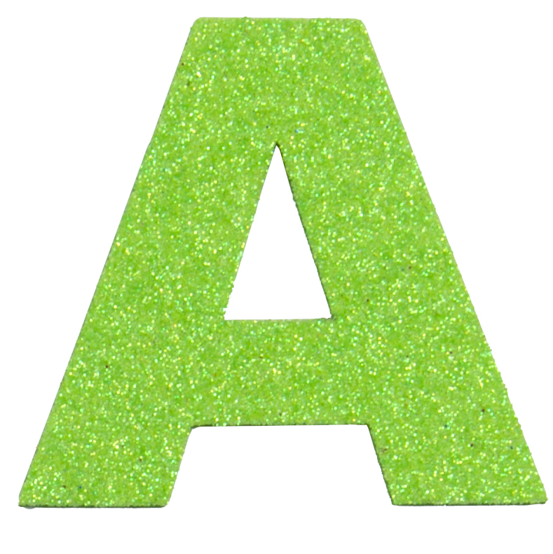 Glitterbuchstabe Maxi A apfelgrün