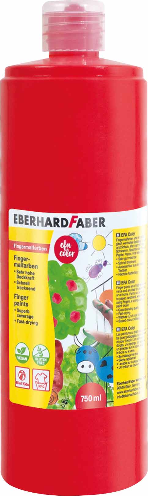 Fingermalfarbe Eberhard Faber rot
