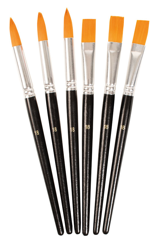 Synthetikpinselset 6 Stück sortiert