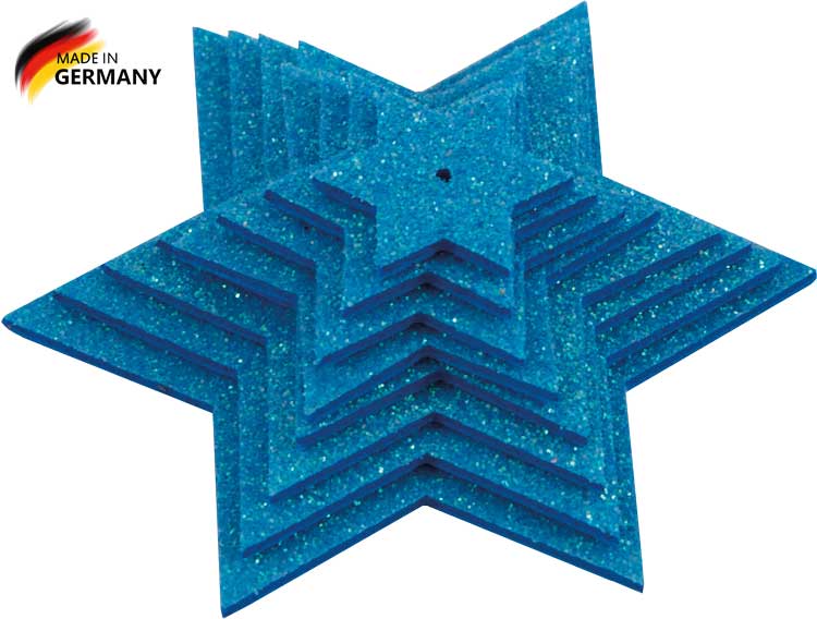 Glittersternenset türkis, 8-teilig, aus Moosgummi