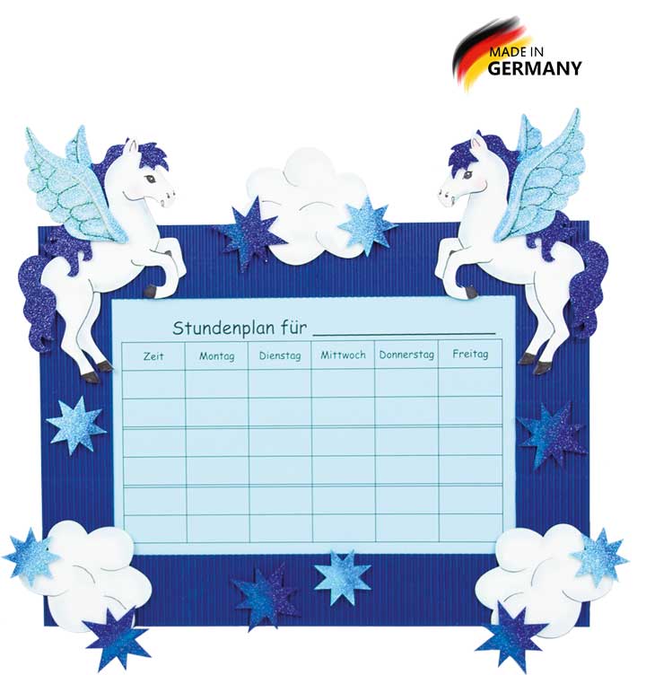 Stundenplan Bastelset Pegasus blau