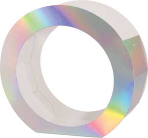 Metallic Laternenrohling rund irisierend silber