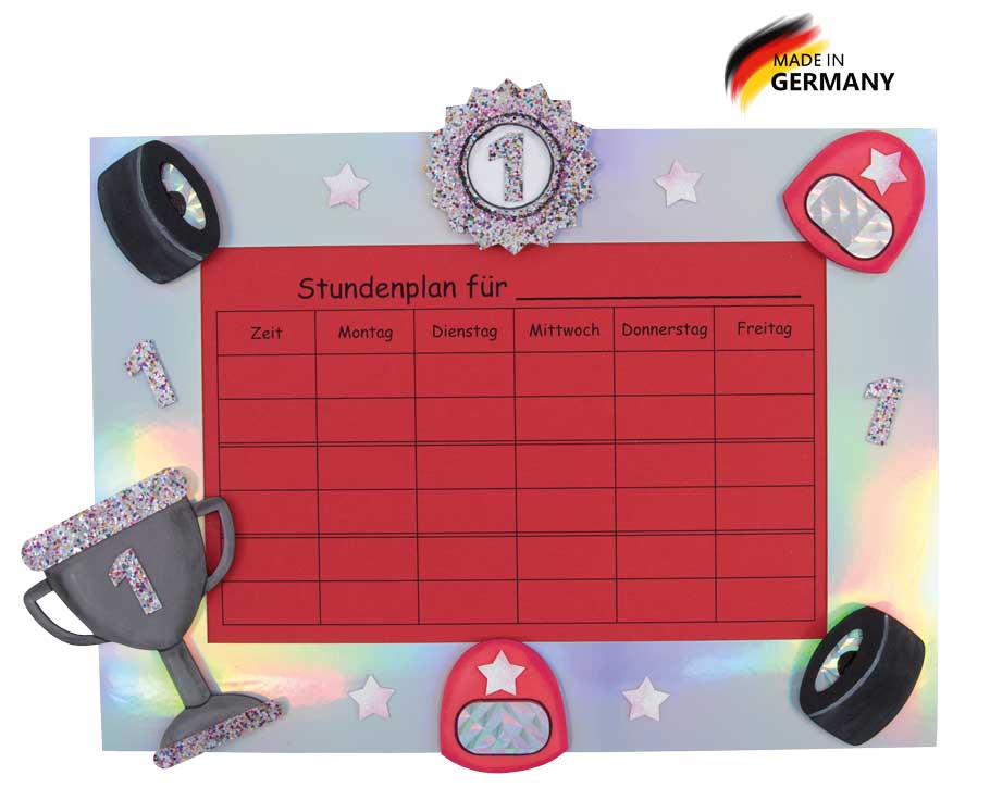 Stundenplan Bastelset Formel 1