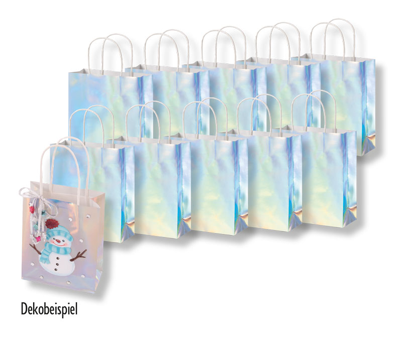 Papiertaschen silber irisierend, 20 Stück