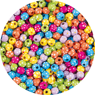 Holzperlenmischung Punkte 770 Stück sortiert