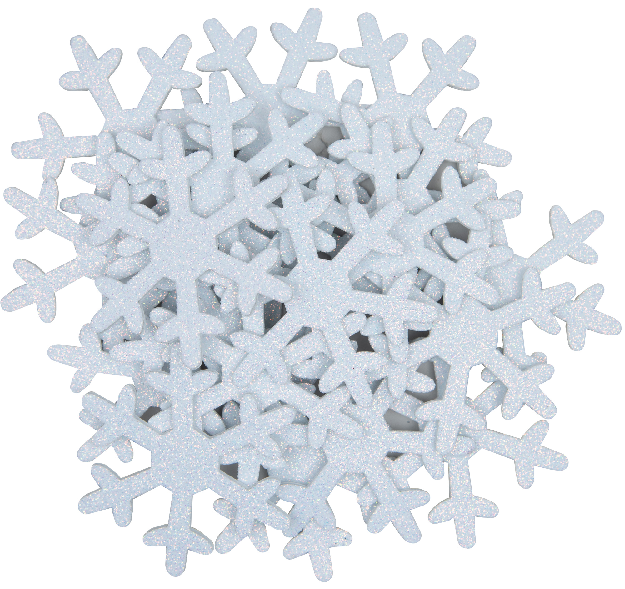 Glitterschneeflocken weiß