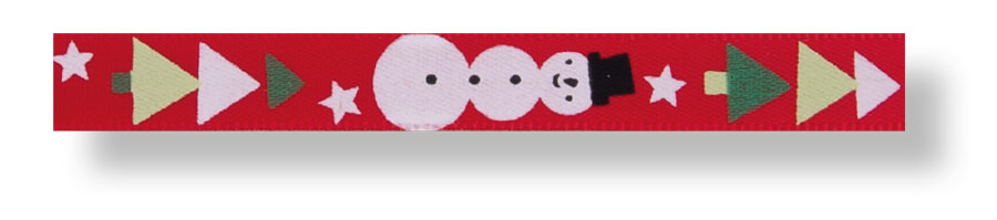 Satinband Schneemann 10 mm rot