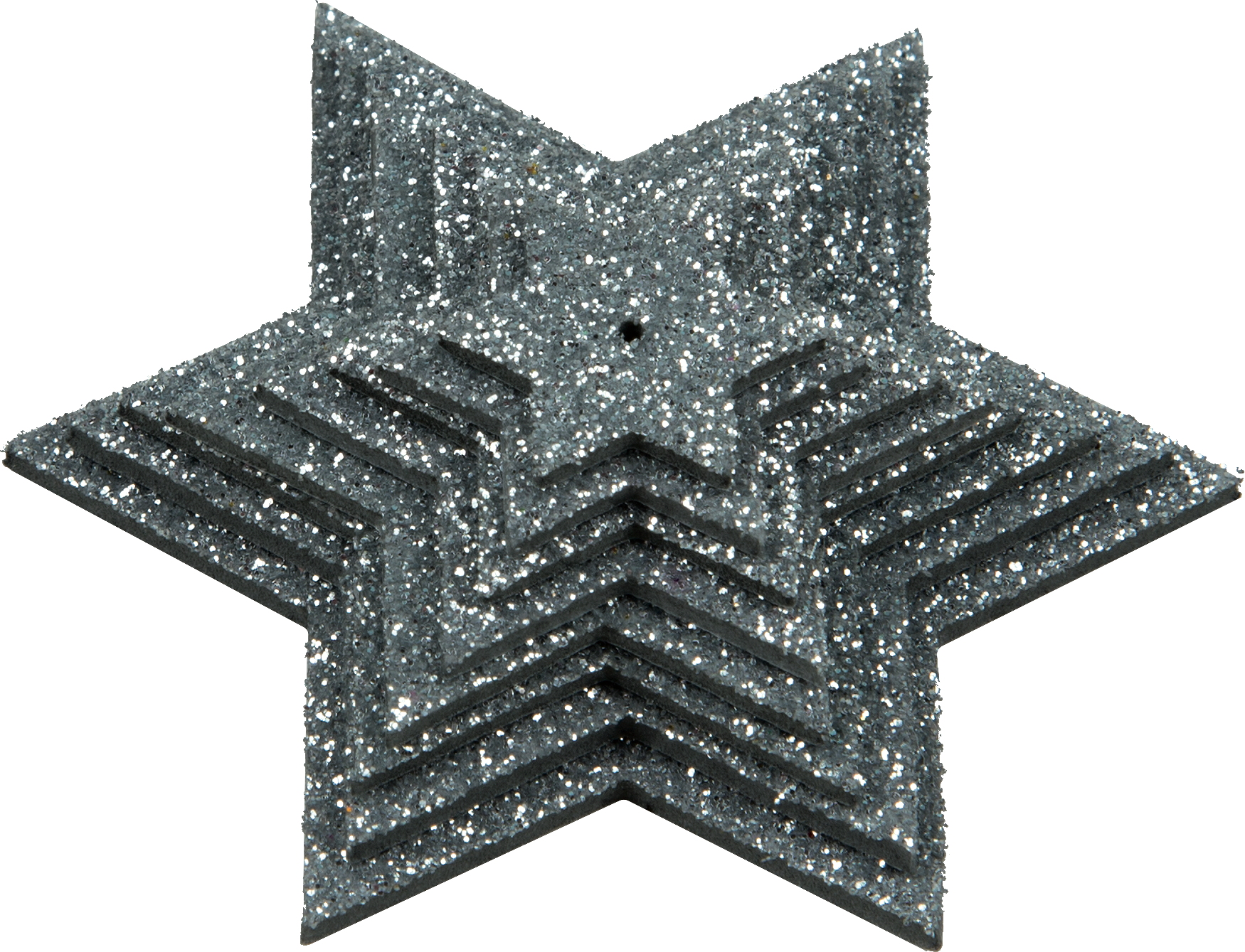 Glittersternenset silber, 8-teilig, aus Moosgummi