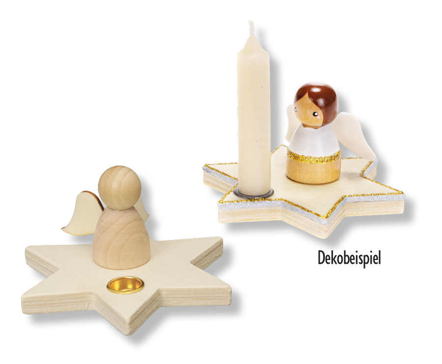 Kerzenhalter Stern mit Engel