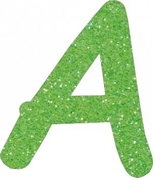 Glitterbuchstabe A apfelgrün