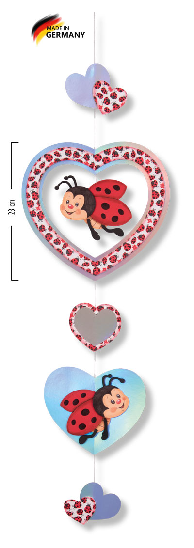 Schimmernde Fensterkette Marienkäfer