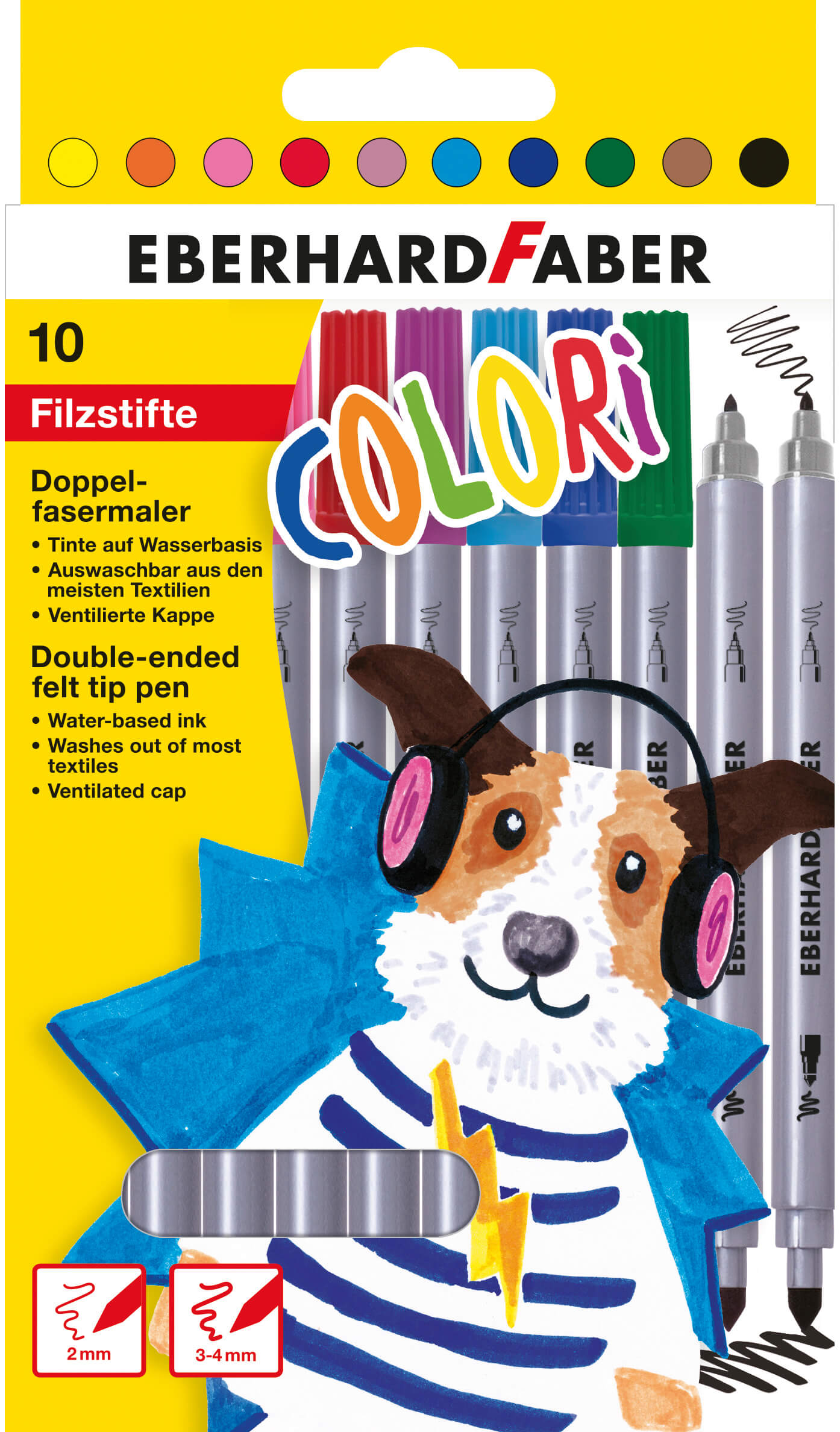 Doppelfasermaler 10 Stück sortiert