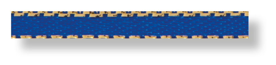 Satinband 3 mm blau/gold