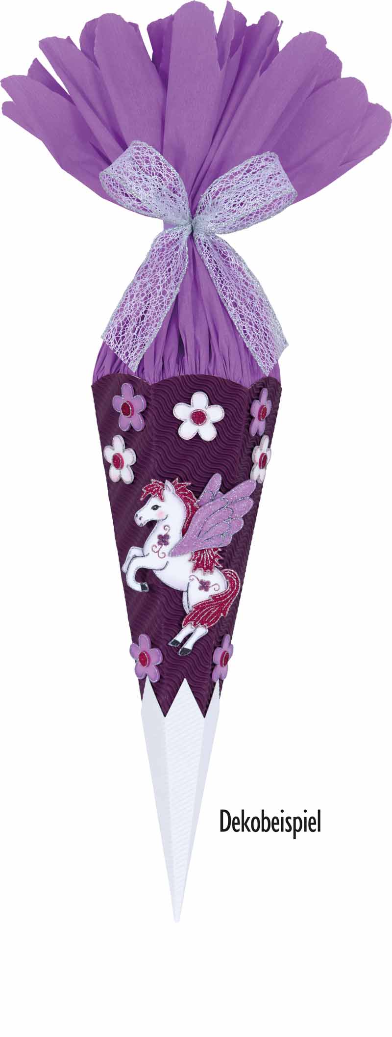 Moosgummisortiment Pegasus pink, mit Blumen