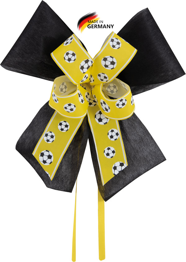 Schultütenschleife Fußball schwarz/gelb