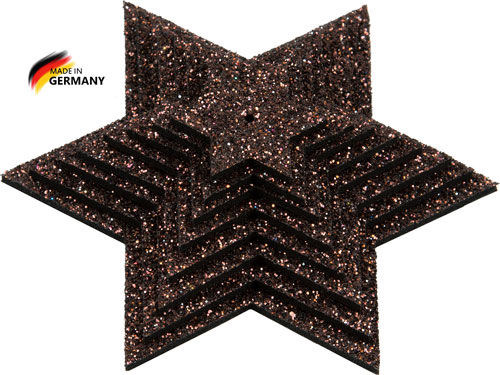 Glittersternenset braun, 8-teilig, aus Moosgummi