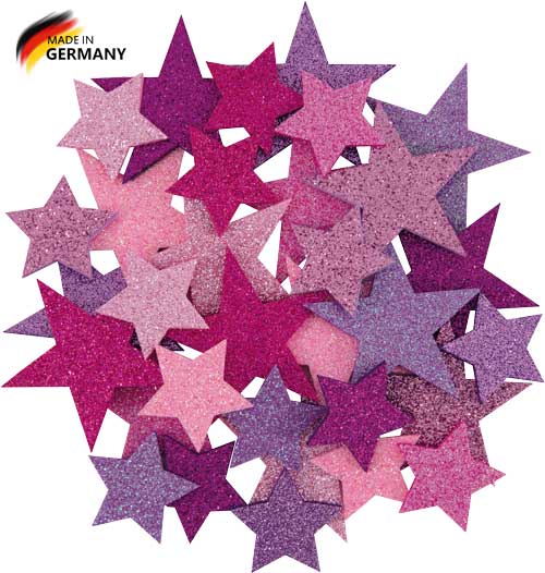 Glittersterne Candytöne, 32 Stück sortiert